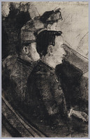 KT 1368
<br/>
Vier toeschouwers in een theater
<br/>
<em>Dijsselhof, Gerrit Willem (1866-1924)</em>
